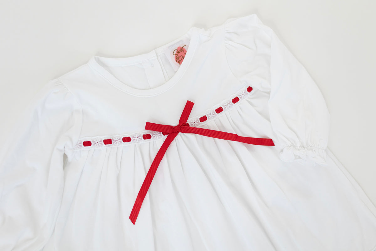 White Christmas Gown Sweet Peach Smocks, LLC.