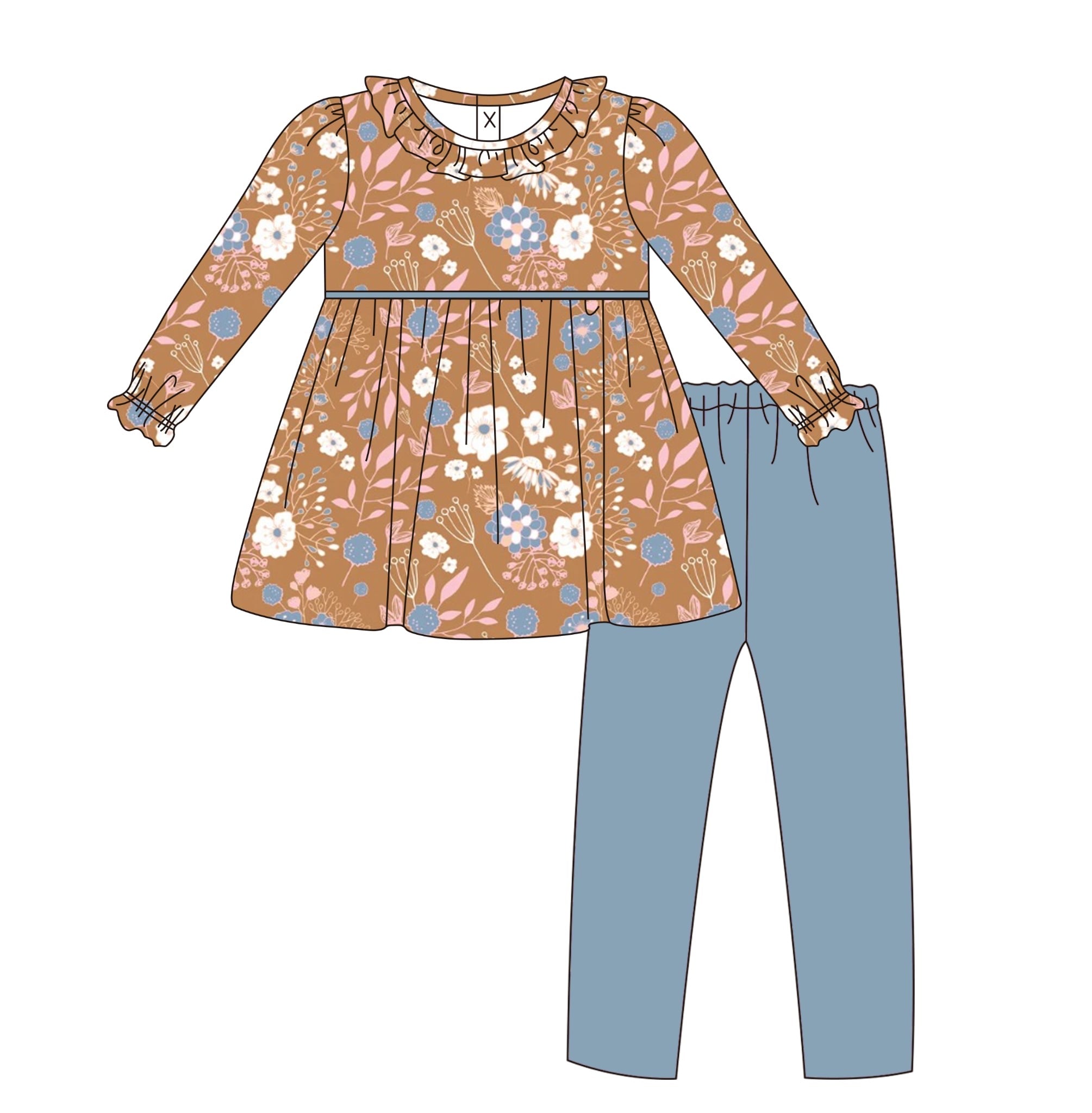 Girls Autumn Floral Pants Set - ETA SEPTEMBER