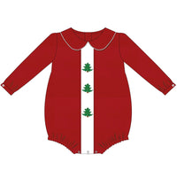 Christmas Heirloom Evergreen Smocked Boys Bubble - ETA OCTOBER