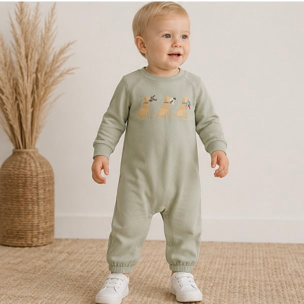 Field & Feather Green Dog Romper - ETA DECEMBER