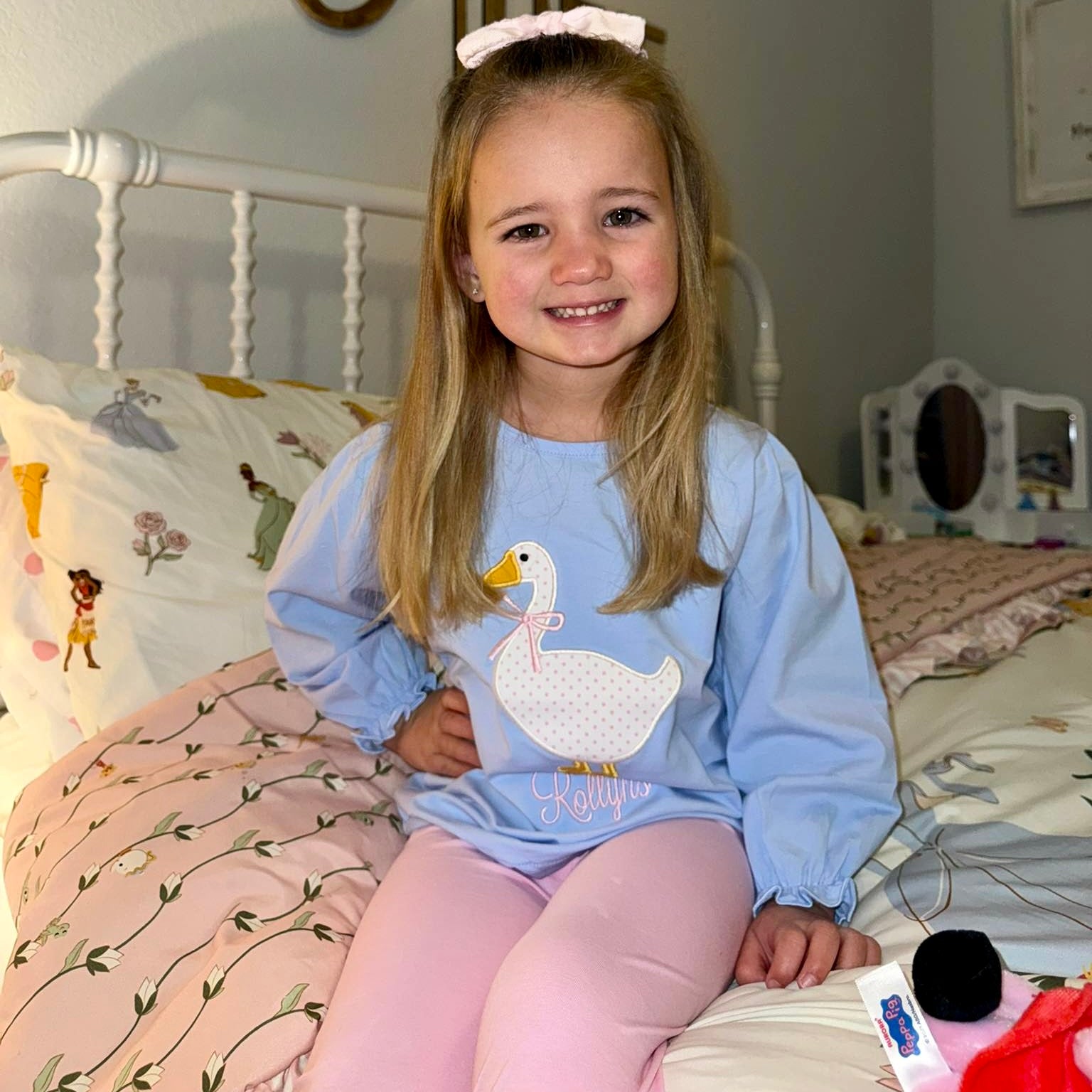 Girls Goose Applique Shirt