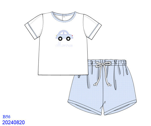 Blue Zooms Boy Short Set