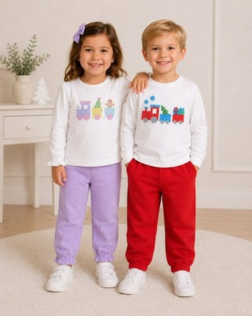 Girls Christmas Train Long Sleeved T-Shirt - ETA OCTOBER