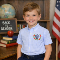 Back to School Navy & Gingham Shorts Set - ETA JULY