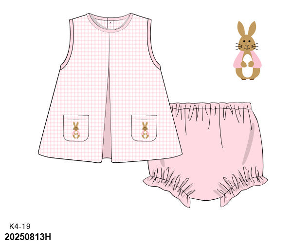 Easter Girls Chocolate Bunnies Bloomer Set