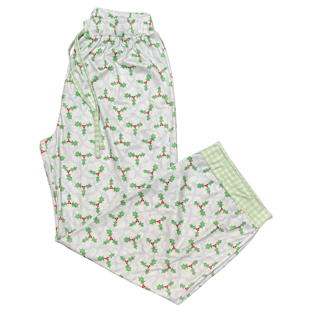 Christmas Holly Pj Collection -Adult Pant