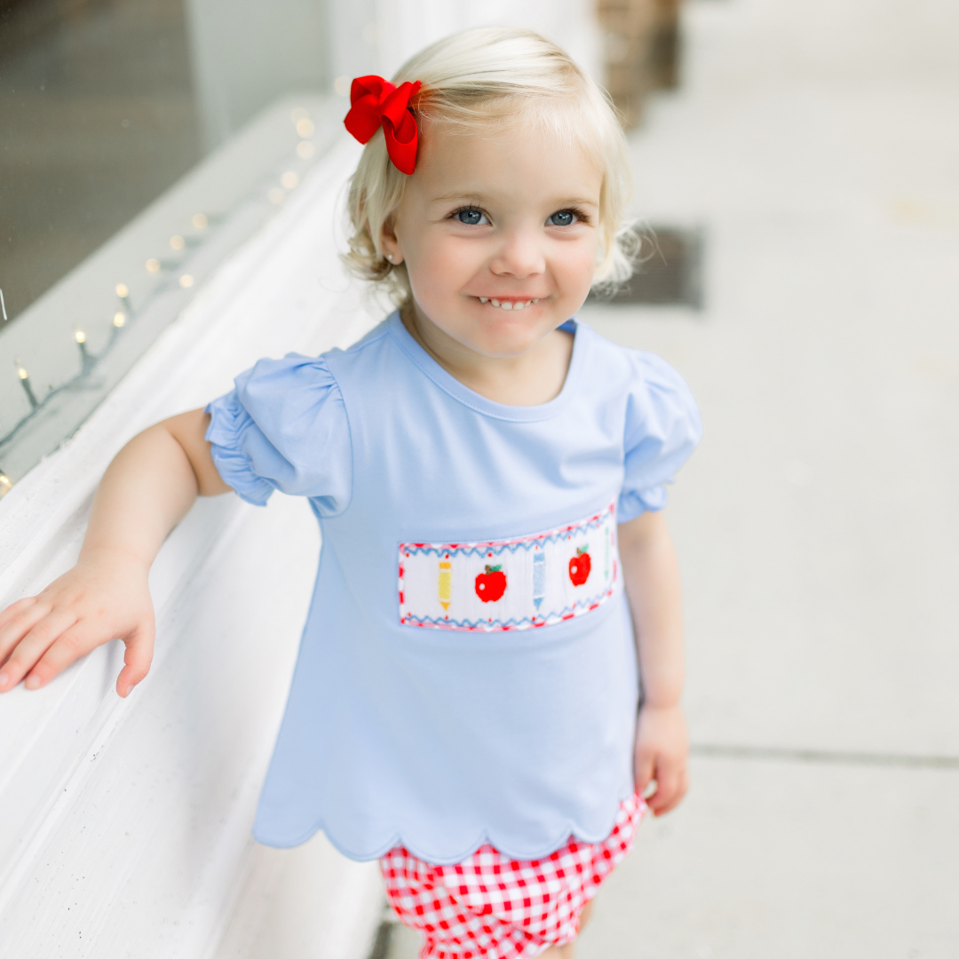 Gingham Apples Girls Bloomer Set