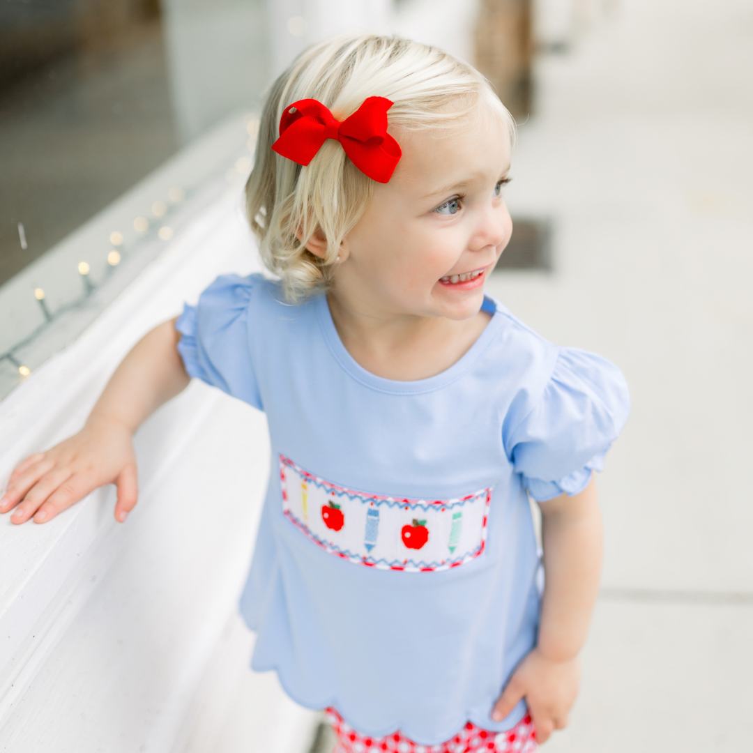 Gingham Apples Girls Bloomer Set