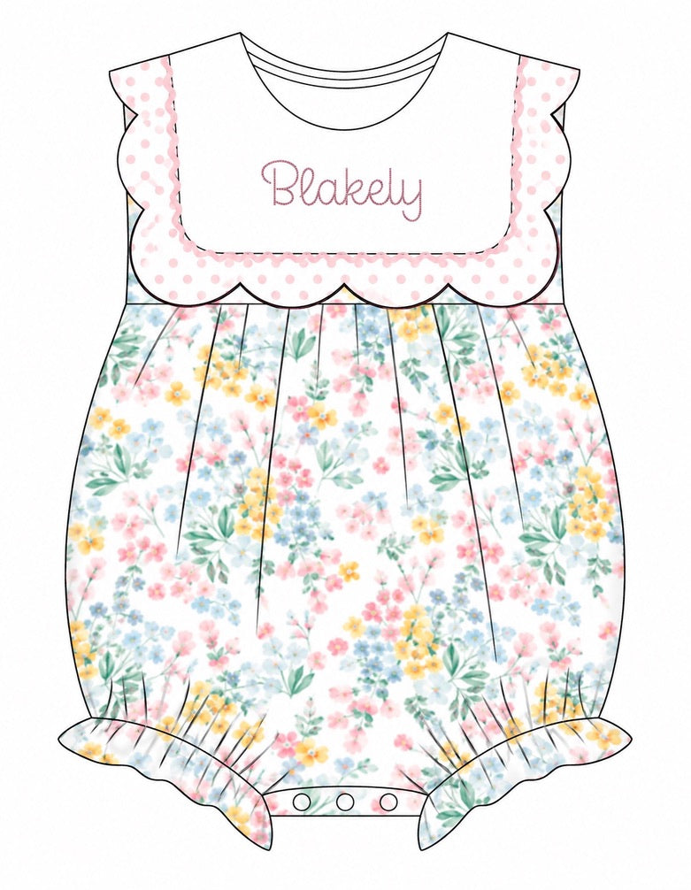 Wildflower Wishes Bubble with Monogram Option - ETA FEBRUARY