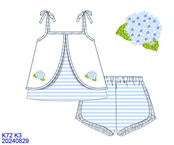 Hydrangea Blooms Girl Short Set