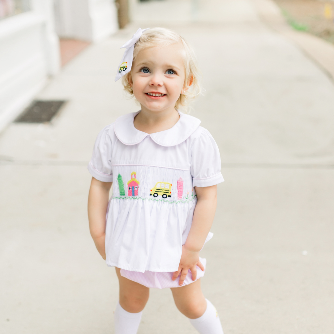 School House Smock Girls Bloomer Set