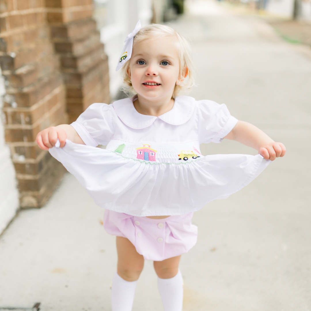 School House Smock Girls Bloomer Set