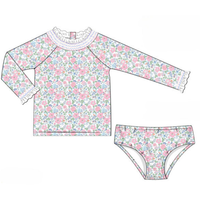 Easter Pre-Order Floral Fun in the Sun 2-Piece Rashguard Swimwear Set