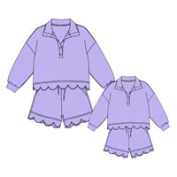 Mom & Me Lavender Scalloped Sweatshirt Set - ETA NOVEMBER