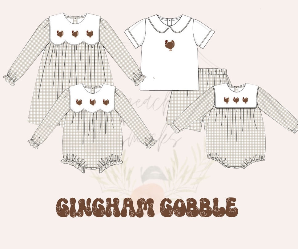 Gingham Gobble Girls Bubble