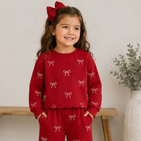 Girls Red Little Bow Set - ETA DECEMBER