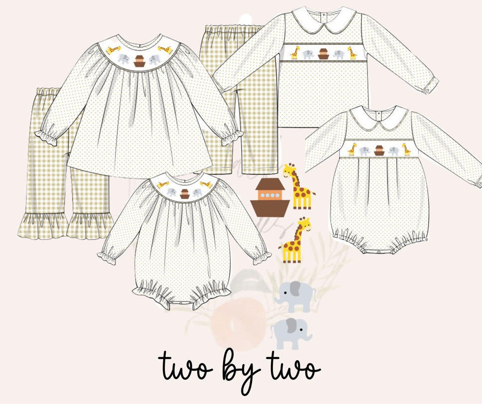 Two By Two Smocked Boys Bubble