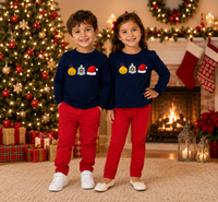 Girls Navy Christmas Long Sleeved T-Shirt - ETA OCTOBER