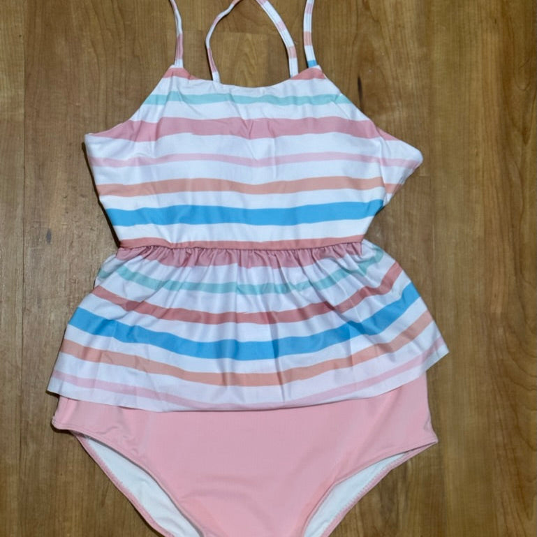 Pastel Stripe Collection - Mom Watercolor Striped Swimsuit