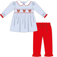 Reindeer Kisses Smocked Girls Set - ETA OCTOBER
