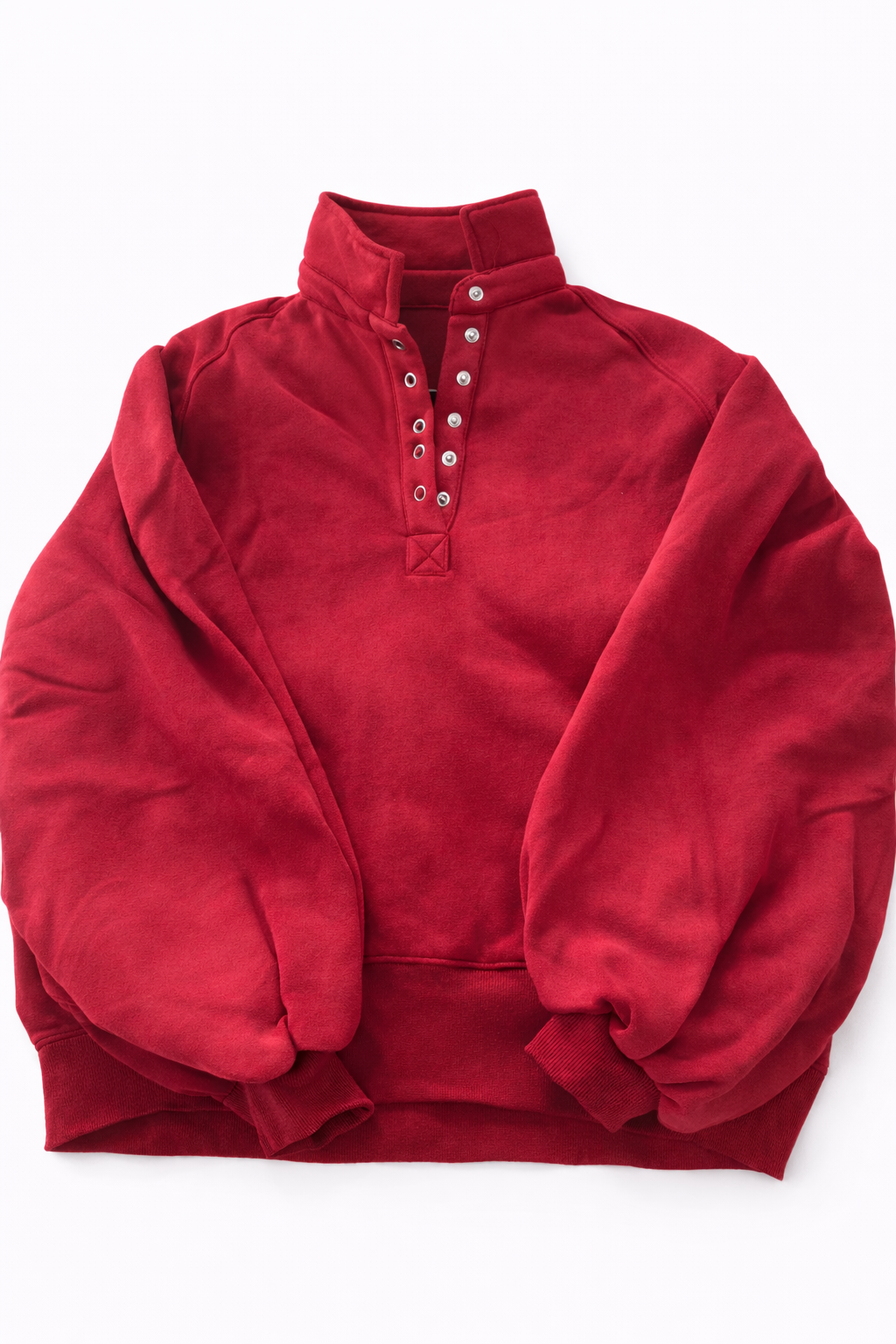 Women's Wine Red Snap Collar Pullover