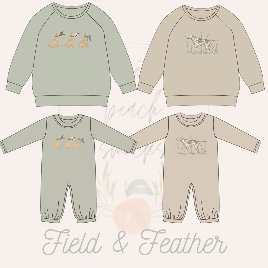 Field & Feather Green Dog Romper - ETA DECEMBER