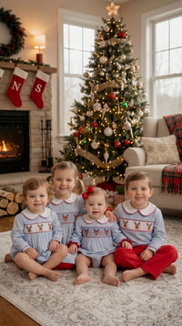 Reindeer Kisses Smocked Boys Bubble - ETA OCTOBER