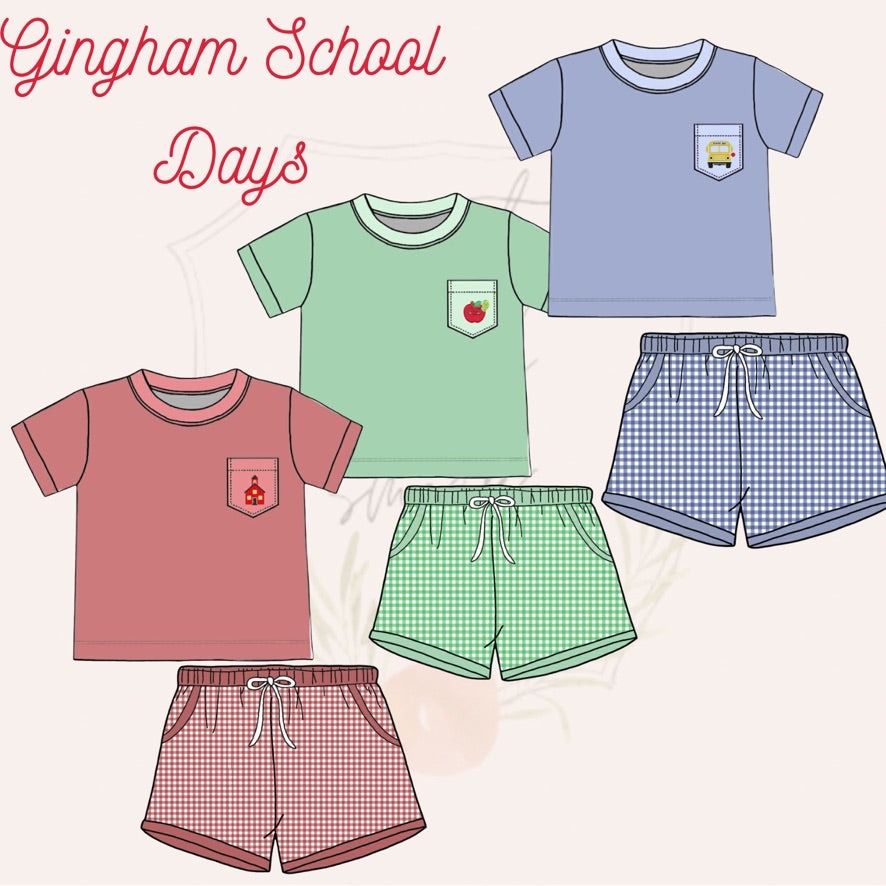 Boys Gingham Schooldays Outfits - ETA JULY