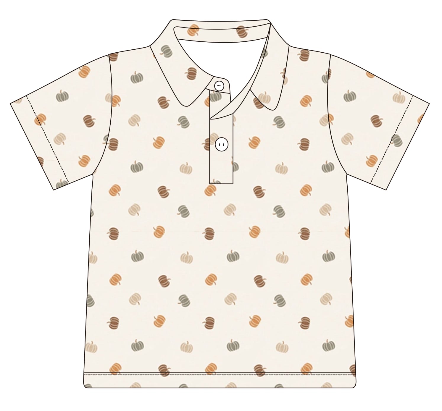 Boys Cream Pumpkin Polo Shirt - ETA September