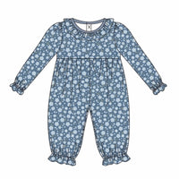 Winter Time Blues Girls Floral Romper - ETA DECEMBER