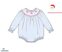 Santa Cutie Smocked Girls Bubble