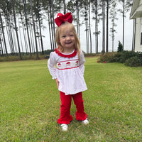 Holly Jolly Smocked Santa Girls Set
