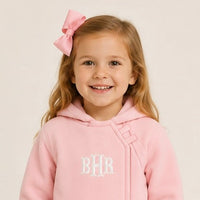 Velcro Fleece Pink Coat with Monogram - ETA DECEMBER