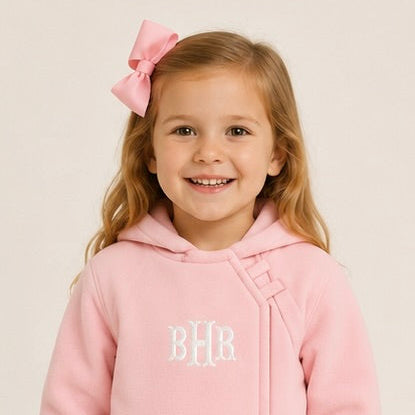 Velcro Fleece Pink Coat with Monogram - ETA DECEMBER
