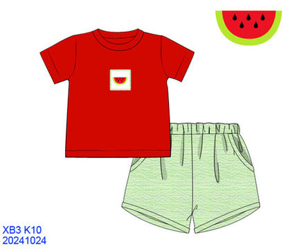 Watermelon Crawl Boys Shorts Set