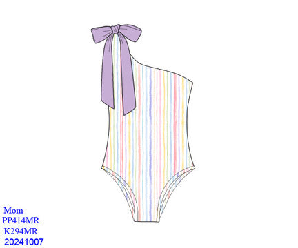 Pastel Stripe Womens 1-Piece Swimsuit