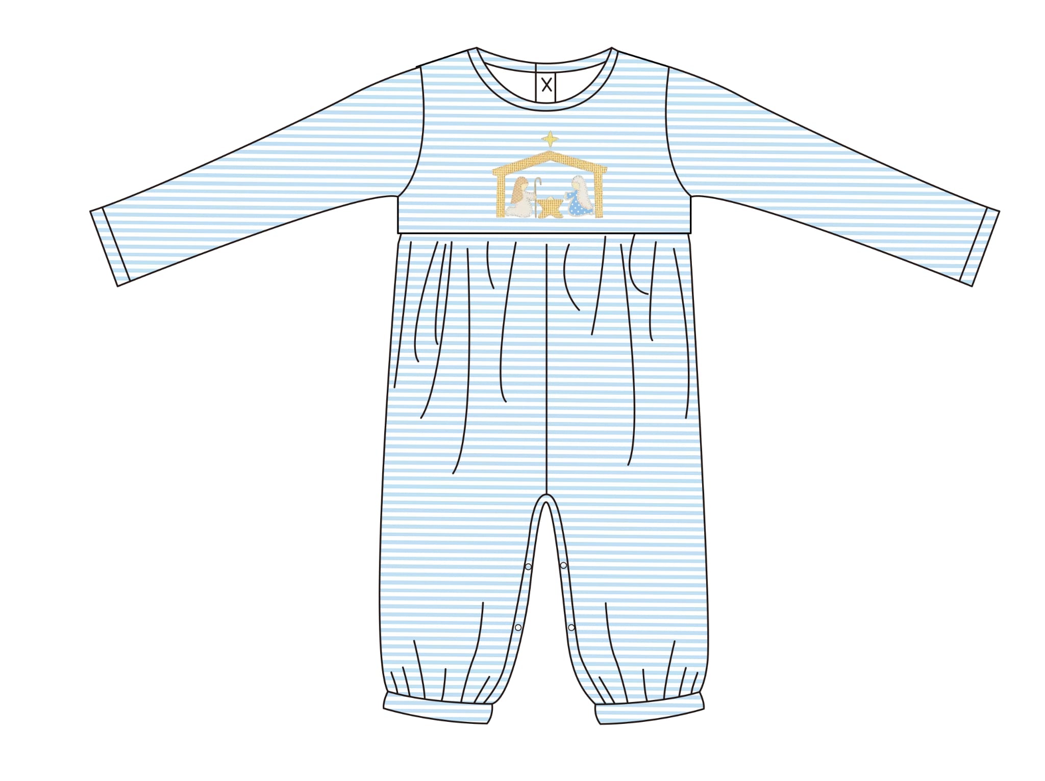 Boys Away in the Manger Romper - ETA OCTOBER