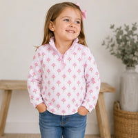Sweet Peach Pink Floral Quarter Zip - ETA DECEMBER