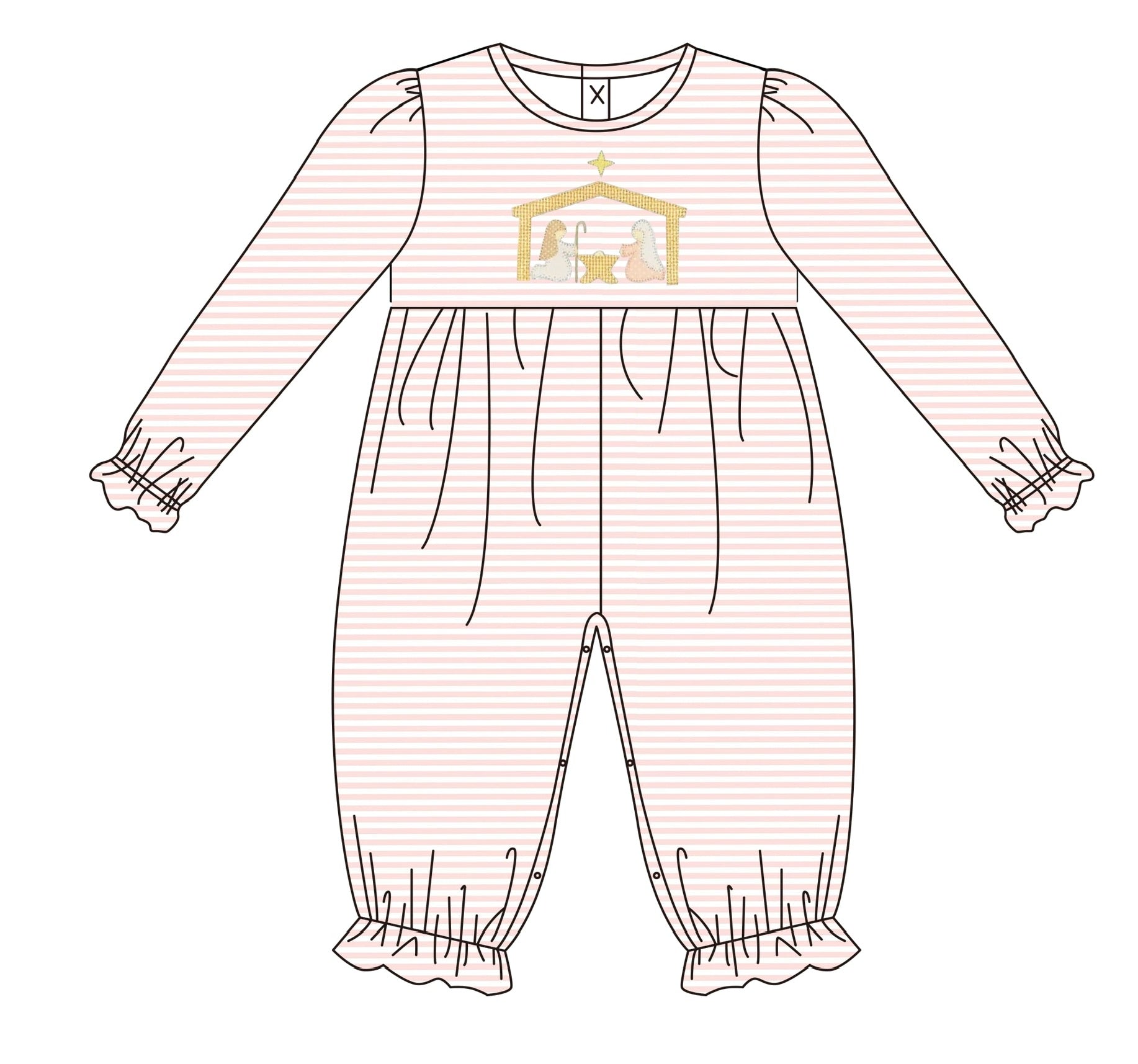 Girls Away in the Manger Romper - ETA OCTOBER