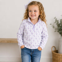 Sweet Peach Violet Floral Quarter Zip - ETA DECEMBER