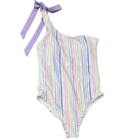 Pastel Stripe Womens 1-Piece Swimsuit