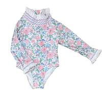 Floral Fun in the Sun Rashguard One-Piece Swimwear