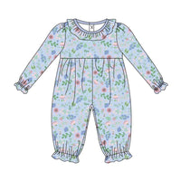 Winter Time Blues Girls Multicolor Floral Romper - ETA DECEMBER