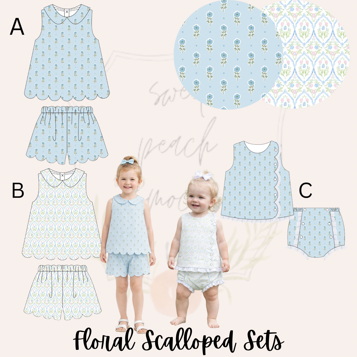 Floral Scalloped Sets