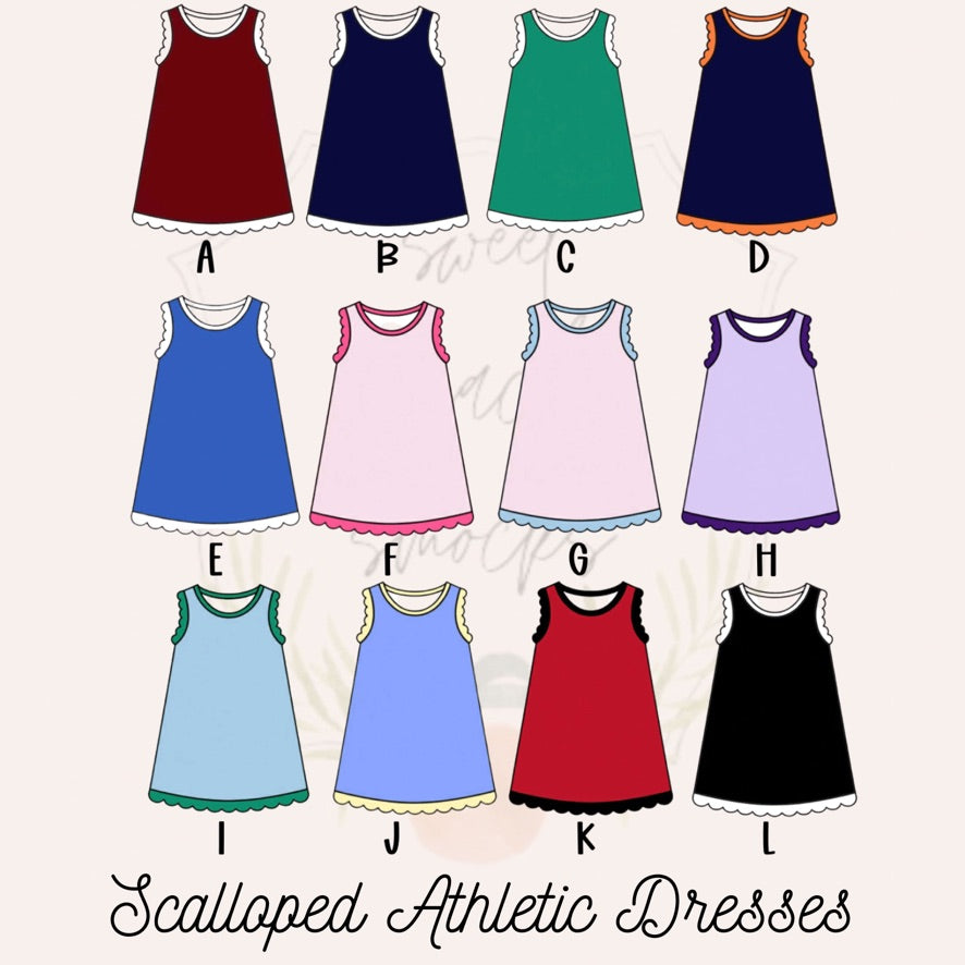 Scalloped Athletic Dresses - ETA SEPTEMBER