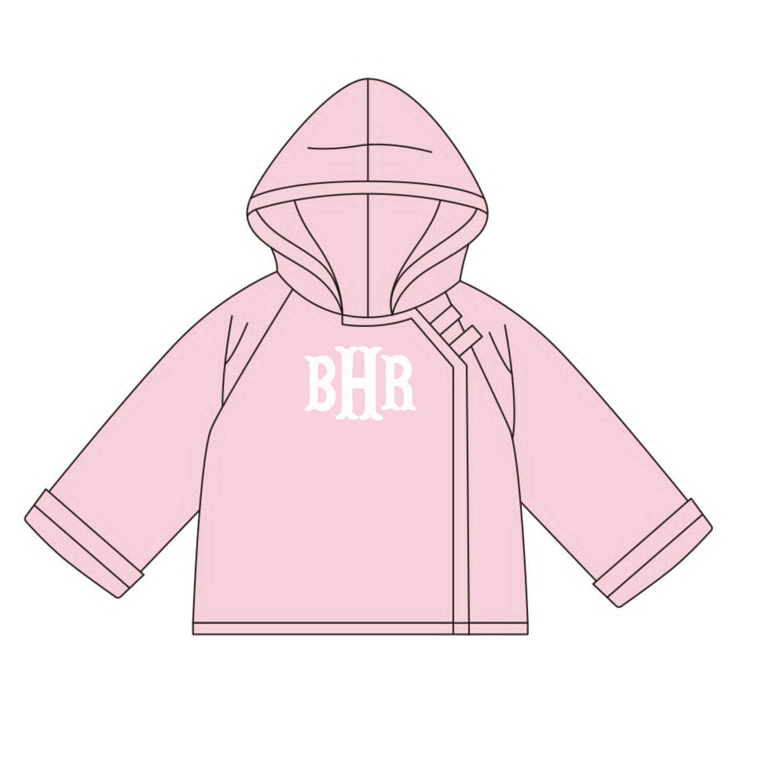 Velcro Fleece Pink Coat with Monogram - ETA DECEMBER