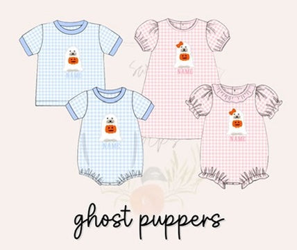Ghost Pupper Girls Gingham Bubble