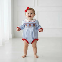 Reindeer Kisses Smocked Girls Bubble - ETA OCTOBER