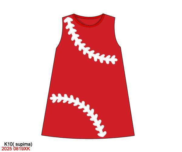 Red Baseball Girls Dress