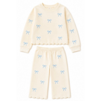 Girls Cream Little Bow Set - ETA DECEMBER
